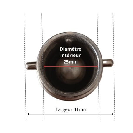 Bouche de robinet inox, diamètre et largeur
