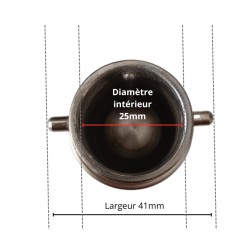 Bouche de robinet inox, diamètre et largeur