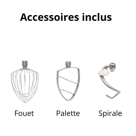 Accessoires inclus : fouet, palette, spirale