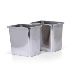 Paire de bacs à écorces inox pour presse-agrumes automatique de type Squeezor Comptoir ou modèle similaire